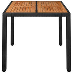 HKH Mesa de Jardim com Tampo de Madeira Vime Pe - Preto