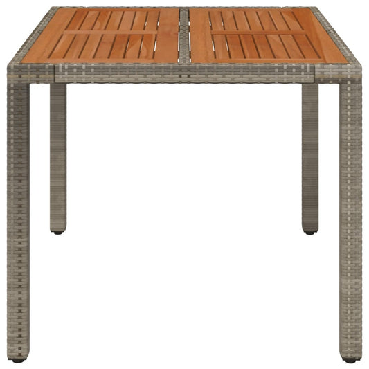 HKH Mesa de Jardim com Tampo de Madeira Vime Pe Cinza - Cinzento