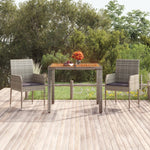 HKH Mesa de Jardim com Tampo de Madeira Vime Pe Cinza - Cinzento