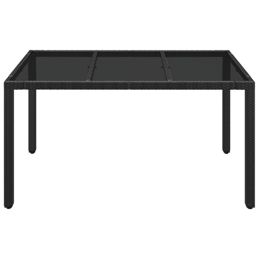 HKH Mesa de Jardim com Tampo de Vidro Vime Pe - Preto