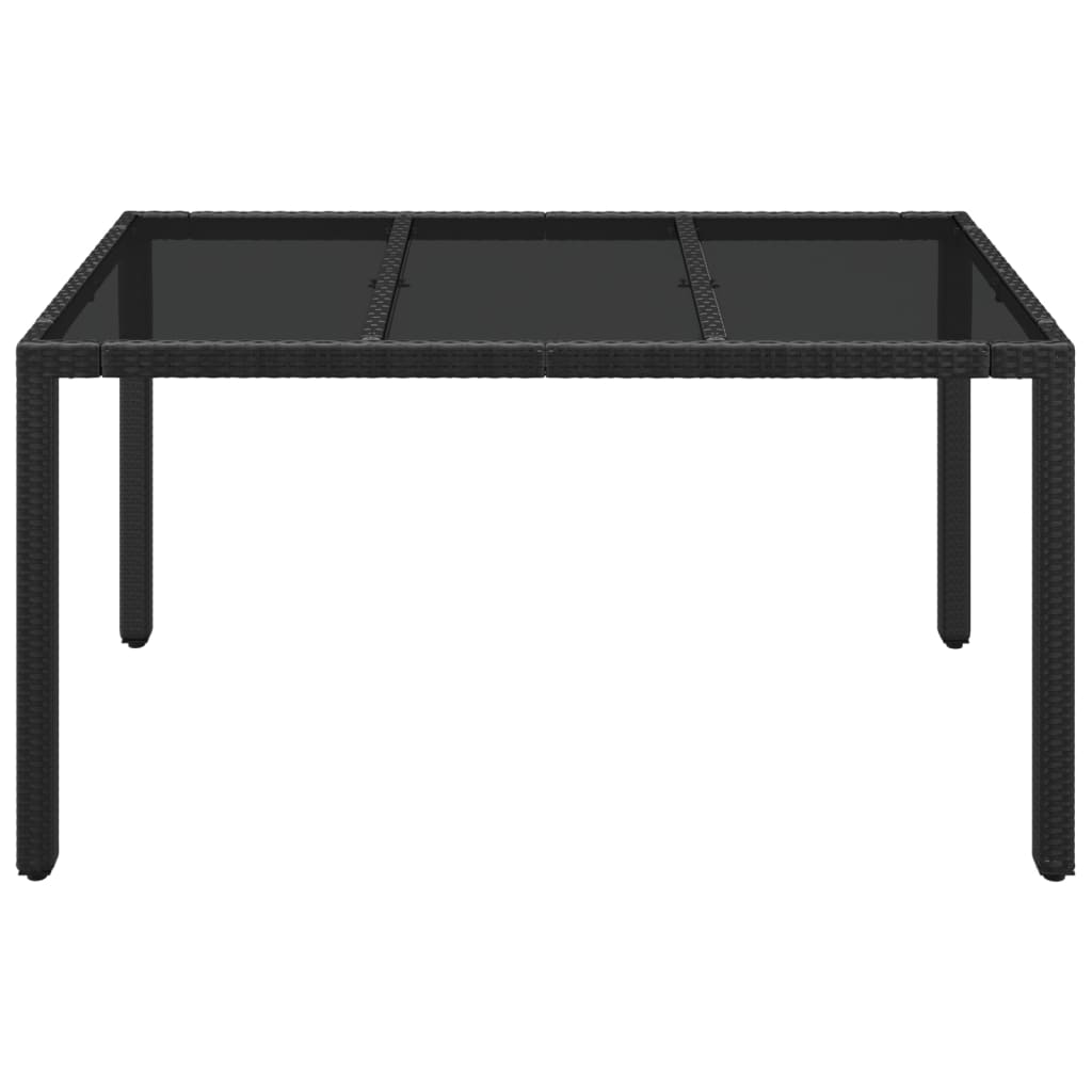 HKH Mesa de Jardim com Tampo de Vidro Vime Pe - Preto