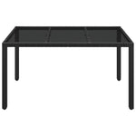 HKH Mesa de Jardim com Tampo de Vidro Vime Pe - Preto