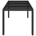 HKH Mesa de Jardim com Tampo de Vidro Vime Pe - Preto