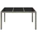 HKH Mesa de Jardim com Tampo de Vidro Vime Pe - Cinzento