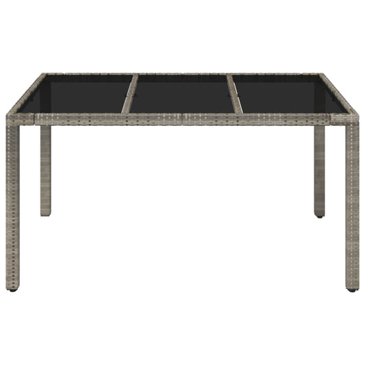 HKH Mesa de Jardim com Tampo de Vidro Vime Pe - Cinzento