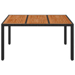 HKH Mesa de Jardim com Tampo de Madeira Vime Pe - Preto