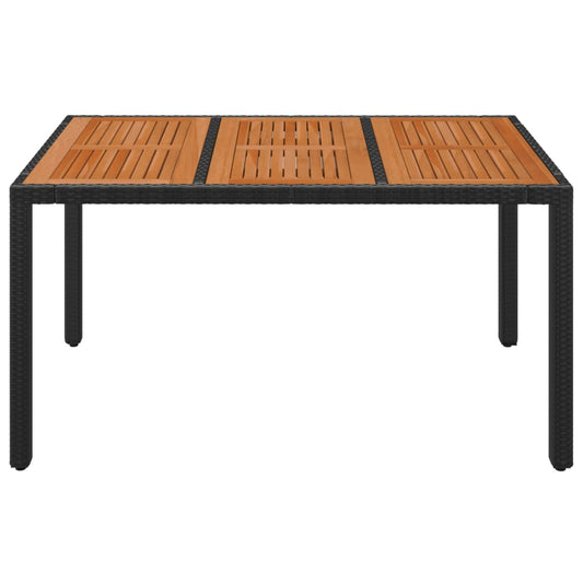 HKH Mesa de Jardim com Tampo de Madeira Vime Pe - Preto