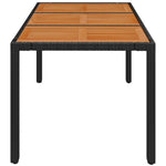 HKH Mesa de Jardim com Tampo de Madeira Vime Pe - Preto