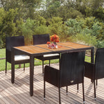 HKH Mesa de Jardim com Tampo de Madeira Vime Pe - Preto