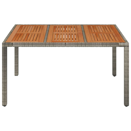 HKH Mesa de Jardim com Tampo de Madeira Vime Pe Cinza - Cinzento