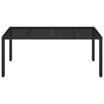 HKH Mesa de Jardim com Tampo de Vidro Vime Pe - Preto