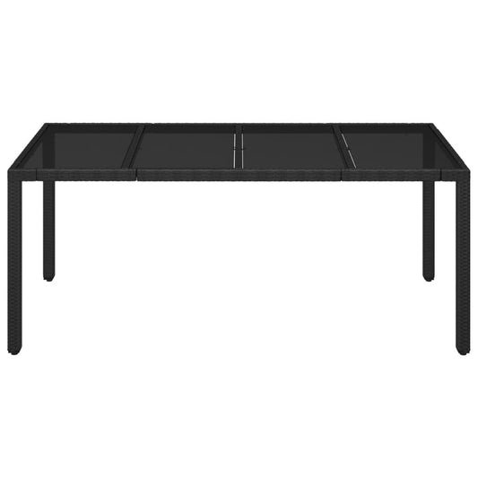 HKH Mesa de Jardim com Tampo de Vidro Vime Pe - Preto
