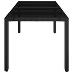 HKH Mesa de Jardim com Tampo de Vidro Vime Pe - Preto