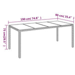 HKH Mesa de Jardim com Tampo de Vidro Vime Pe Cinza - Cinzento