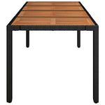HKH Mesa de Jardim com Tampo de Madeira Vime Pe - Preto