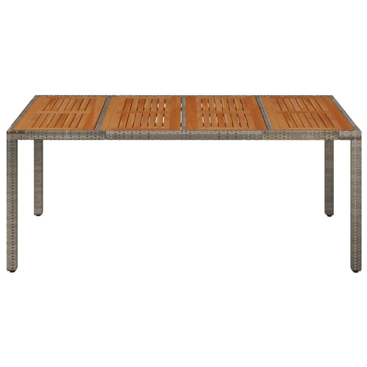 HKH Mesa de Jardim com Tampo de Madeira Vime Pe Cinza - Cinzento