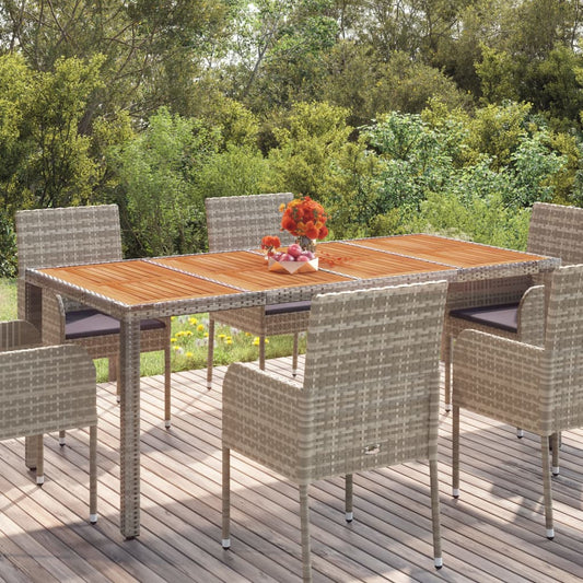 HKH Mesa de Jardim com Tampo de Madeira Vime Pe Cinza - Cinzento