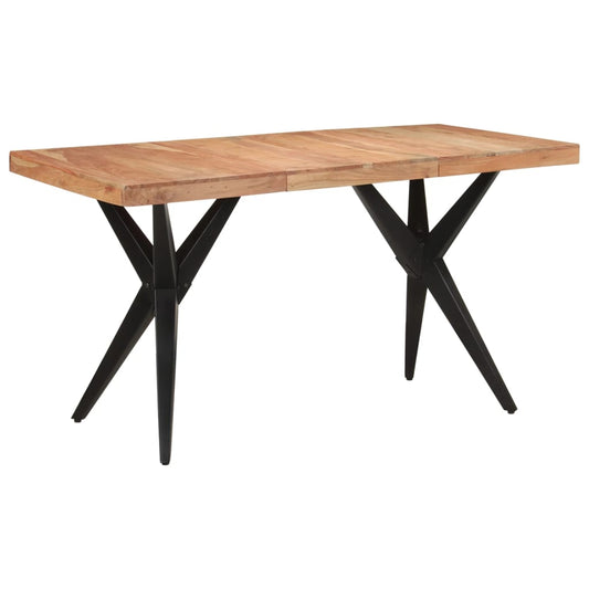 HKH Mesa de Jantar Madeira de Maciça Preto em Acácia
