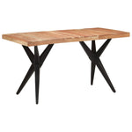 HKH Mesa de Jantar Madeira de Maciça Preto em Acácia