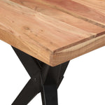 HKH Mesa de Jantar Madeira de Maciça Preto em Acácia
