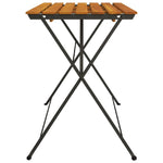HKH Mesa de Bistrô Dobrável 100x54x71 Cm Acácia Maciça e Aço - Marrom