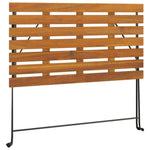 HKH Mesa de Bistrô Dobrável 100x54x71 Cm Acácia Maciça e Aço - Marrom