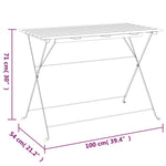 HKH Mesa de Bistrô Dobrável 100x54x71 Cm Acácia Maciça e Aço - Marrom