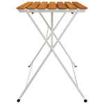 HKH Mesa de Bistrô Dobrável 100x54x71 Cm Acácia Maciça e Aço - Marrom