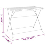 HKH Mesa de Bistrô Dobrável 100x54x71 Cm Acácia Maciça e Aço - Marrom