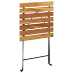 HKH Mesa de Bistrô Dobrável 55x54x71 Cm Teca Maciça e Aço - Marrom