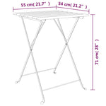 HKH Mesa de Bistrô Dobrável 55x54x71 Cm Teca Maciça e Aço - Marrom