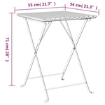 HKH Mesa de Bistrô Dobrável 55x54x71 Cm Vime Pe - Cinzento