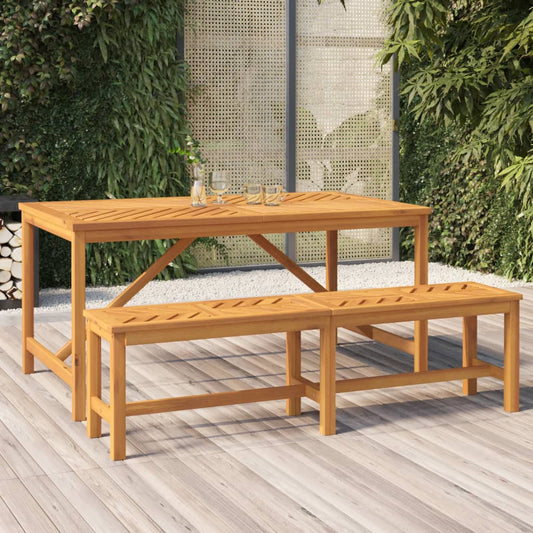HKH Mesa de Jantar para Jardim Madeira de Acácia Maciça - Marrom