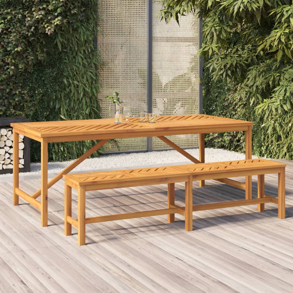 HKH Mesa de Jantar para Jardim Madeira de Acácia Maciça - Marrom