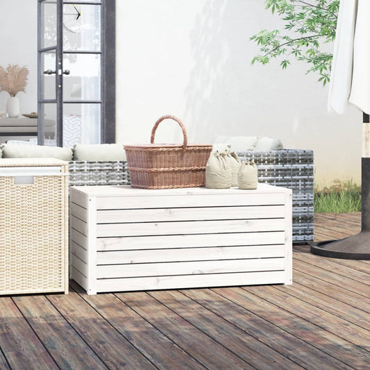 HKH Caixa De Jardim 101x50,5x46,5 Cm Madeira De Pinho Maciça - Branco