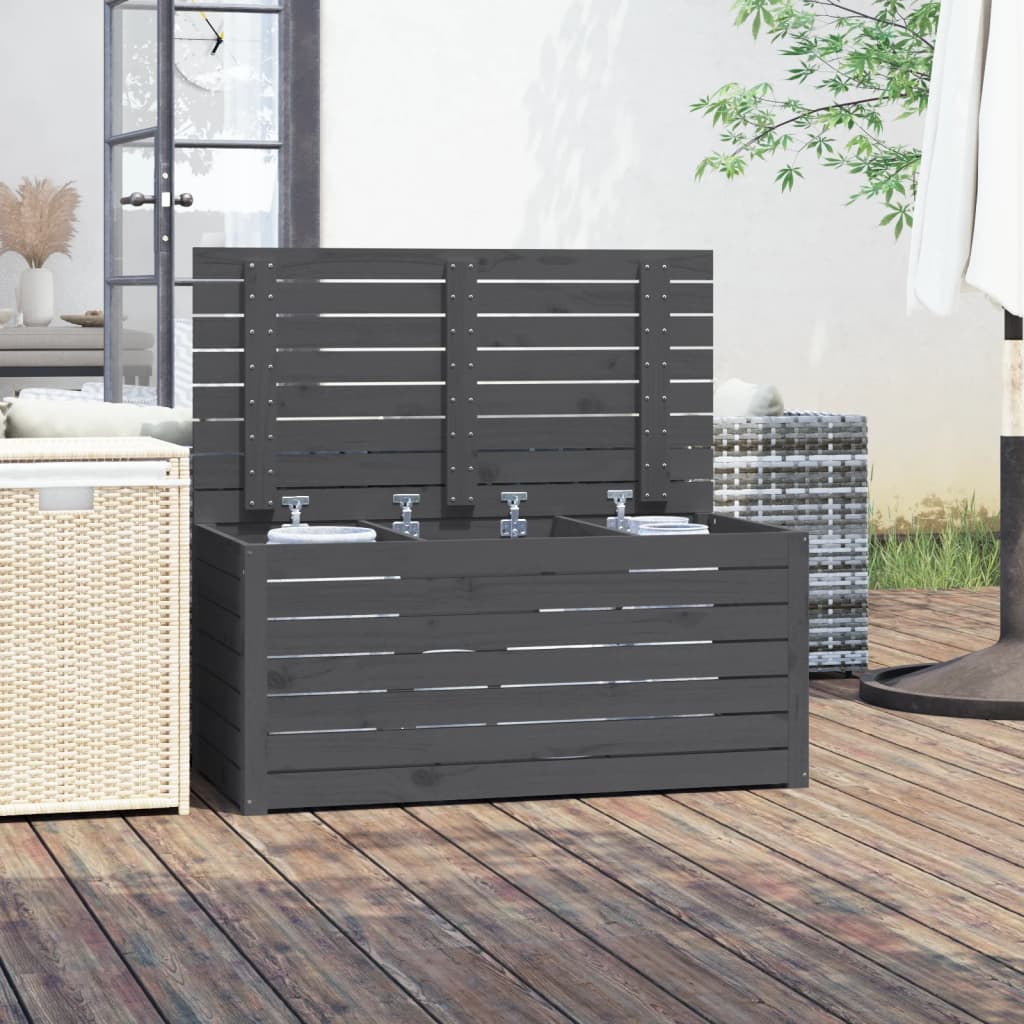 HKH Jardineras 101x50,5x46,5 Cm Madera De Pino Maciza Gris - Gris
