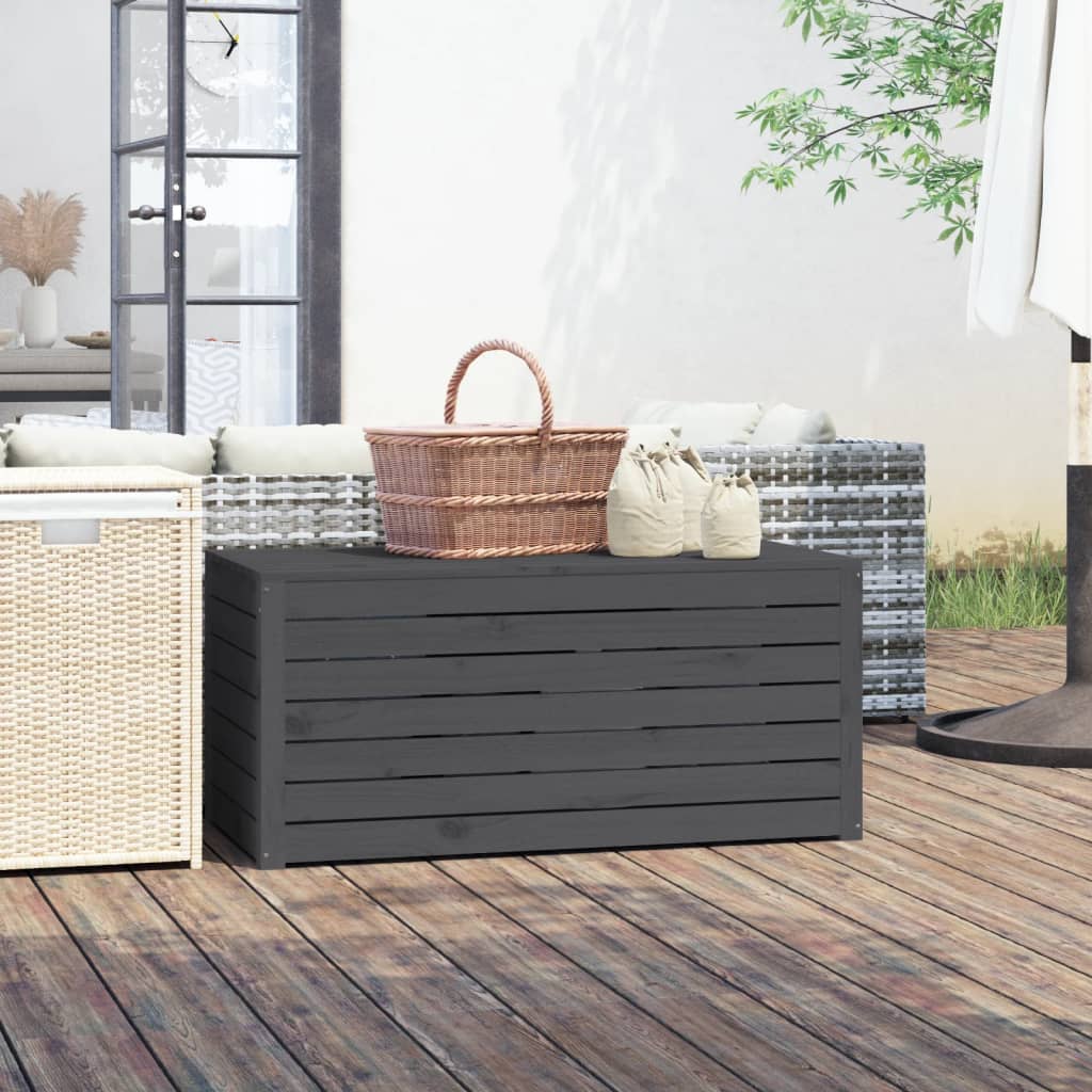 HKH Jardineras 101x50,5x46,5 Cm Madera De Pino Maciza Gris - Gris
