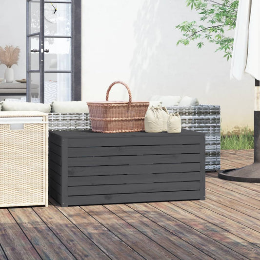 HKH Caixa De Jardim 101x50,5x46,5 Cm Madeira De Pinho Maciça Cinza - Cinzento