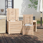 HKH 3 Pcs Conjunto De Caixas De Jardim Madeira De Pinho Maciça - Marrom