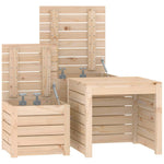 HKH 3 Pcs Conjunto De Caixas De Jardim Madeira De Pinho Maciça - Marrom