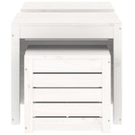 HKH 3 Pcs Conjunto De Caixas De Jardim Pinho Maciço - Branco