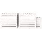 HKH 3 Pcs Conjunto De Caixas De Jardim Pinho Maciço - Branco