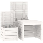 HKH 3 Pcs Conjunto De Caixas De Jardim Pinho Maciço - Branco