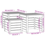 HKH 3 Pcs Conjunto De Caixas De Jardim Pinho Maciço - Branco