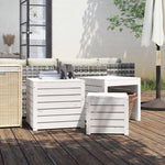 HKH 3 Pcs Conjunto De Caixas De Jardim Pinho Maciço - Branco