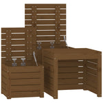 HKH 3 Pcs Conjunto De Caixas De Jardim Pinho Maciço Castanho Mel - Marrom