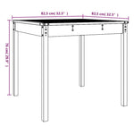 HKH Mesa de Jardim 82,5x82, Madeira de Pinho Maciça - Cinzento