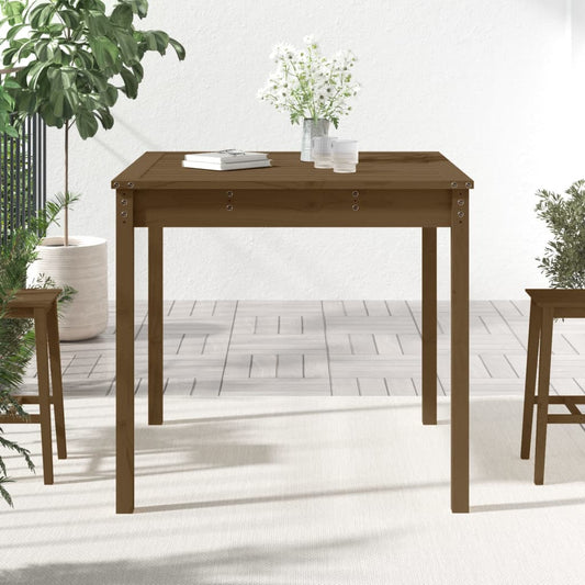 HKH Mesa Jardim 82,5x82, Madeira de Pinho Maciça Castanho-mel - Marrom