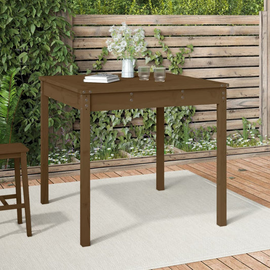 HKH Mesa Jardim 82,5x82, Madeira de Pinho Maciça Castanho-mel - Marrom