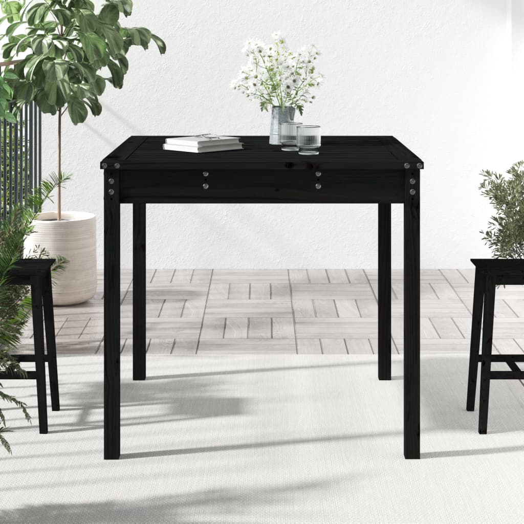 HKH Mesa de Jardim 82,5x82, Madeira de Pinho Maciça - Preto